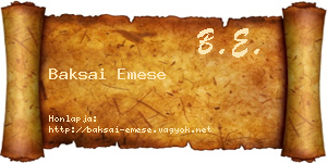 Baksai Emese névjegykártya